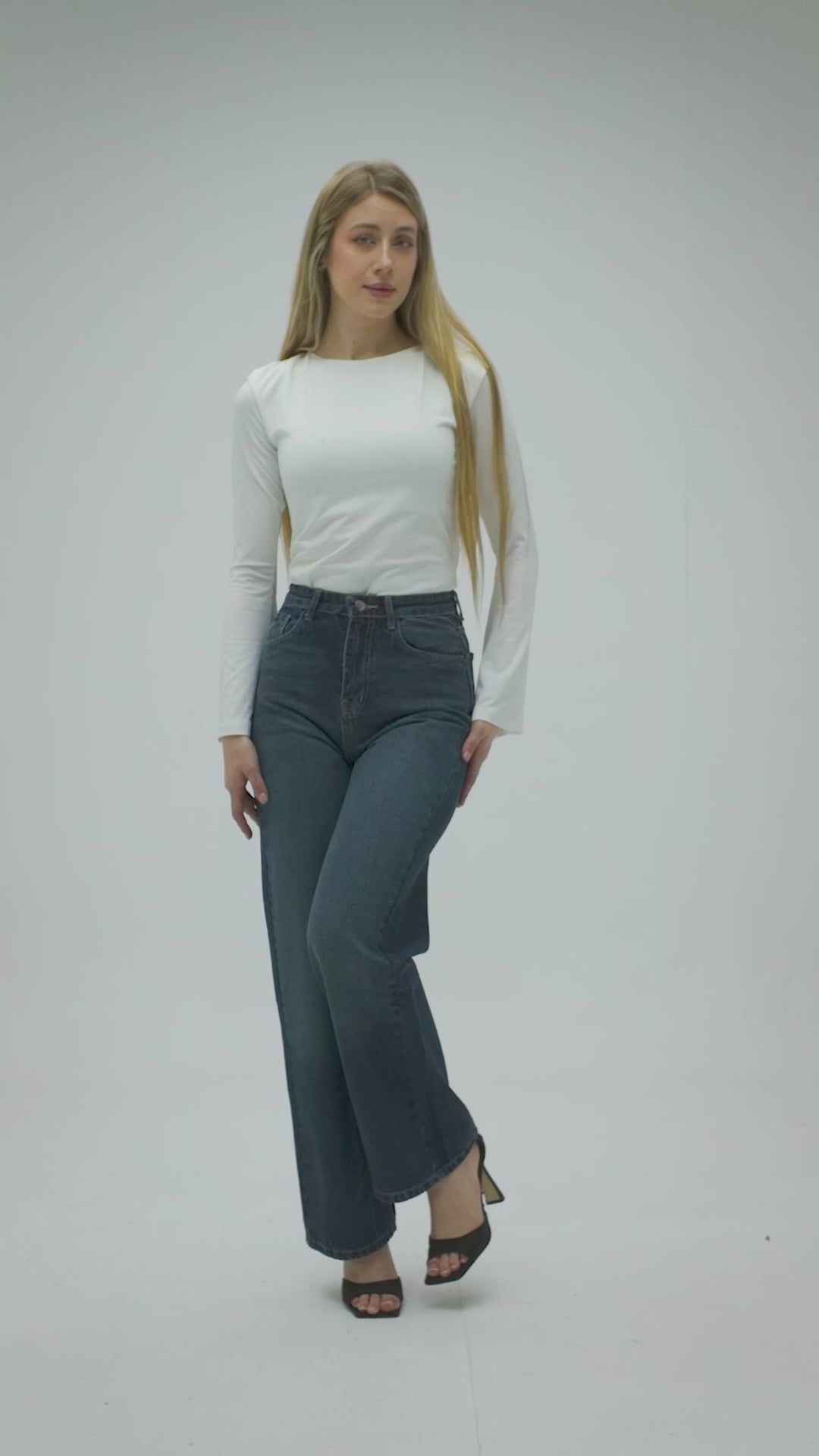 Owluxe Wide-Leg Denim – Navy